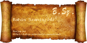 Bahis Szaniszló névjegykártya